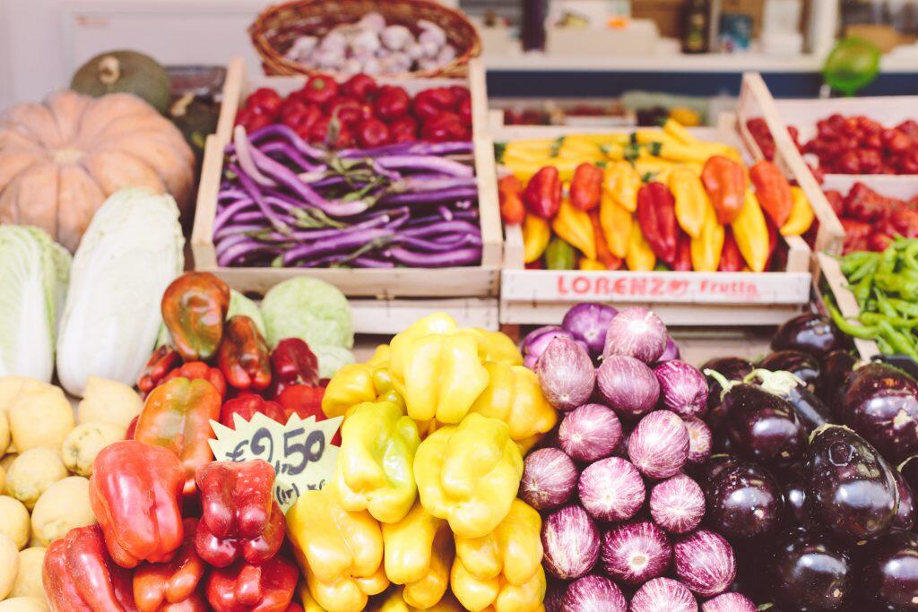 vegetables at a market